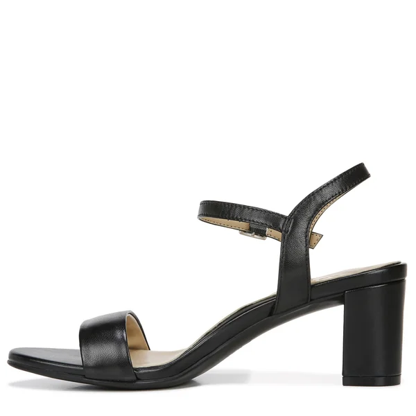 Naturalizer Bristol Ankle Strap Sandals - Black Smooth