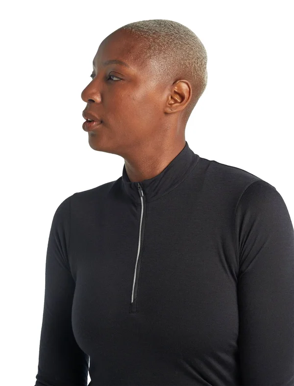 Icebreaker Women's Amplify LS Half Zip Top - Xs - Black