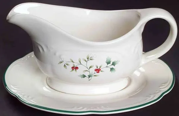 Pfaltzgraff Winterberry Gravy Boat & Underplate - China Dinnerware