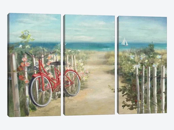 Danhui Nai Large 3-Piece Canvas Print - Summer Ride Crop ( transportation > by Land > Bicycles art)
