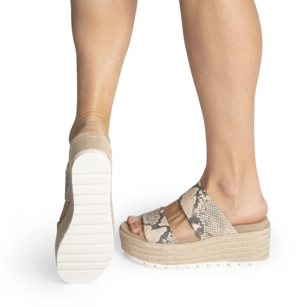 J Slides Quinzel Sandal 7.5, Natural Multi (Cream Black)