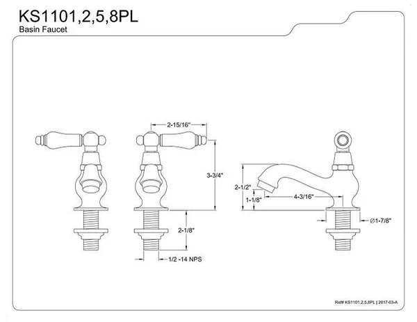 Kingston Brass Heritage Basin Faucet Set; Satin Nickel Ks1108pl