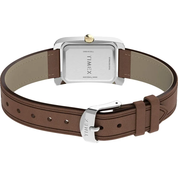 Timex Women's TW2U06100 Meriden Dark Brown/Silver Leather Strap Watch