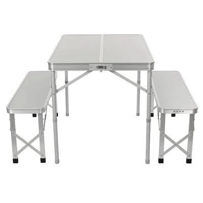 35.5x22 Rectangular Fold-in-Half Portable Folding Table with 2 Chairs Bring Home Furniture