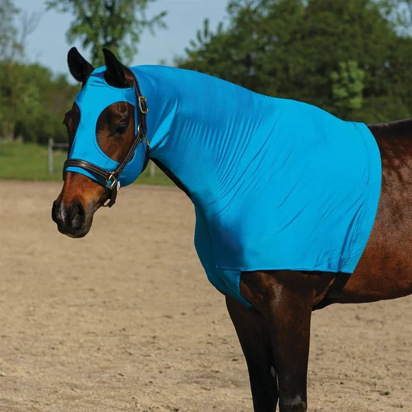 Dura-Tech 3/4 Zip Horse Slicker - Sleazy, Slinky Hood Turquoise Size Large (76-80)