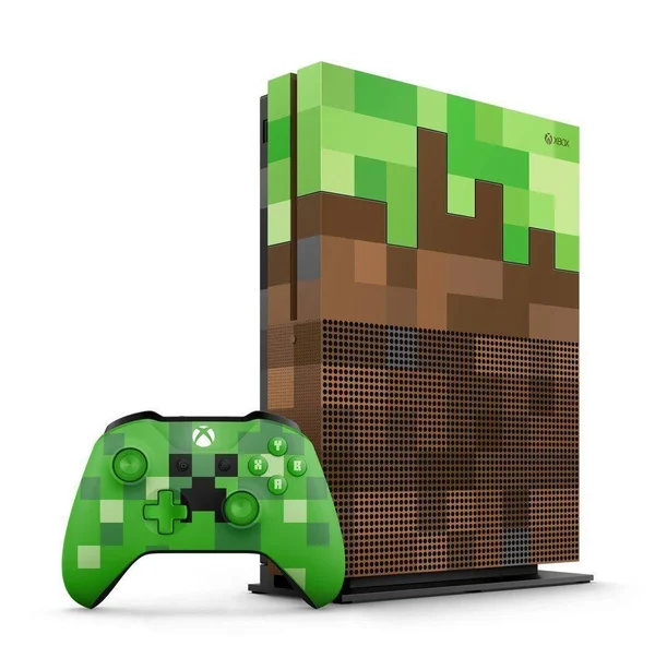 Microsoft Xbox One S Minecraft Limited Edition Bundle (Japanese Version) - 1 TB - Brown/Green