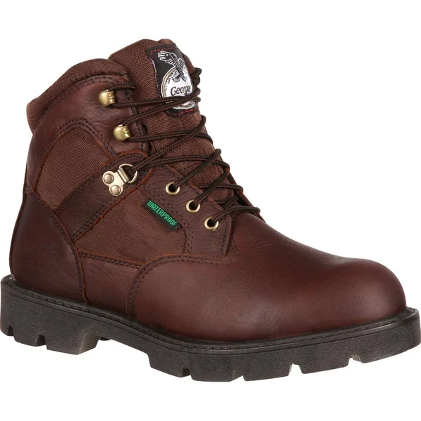 Georgia Boot Men's 6 in. Homeland Waterproof Work Boot, G106, Brown