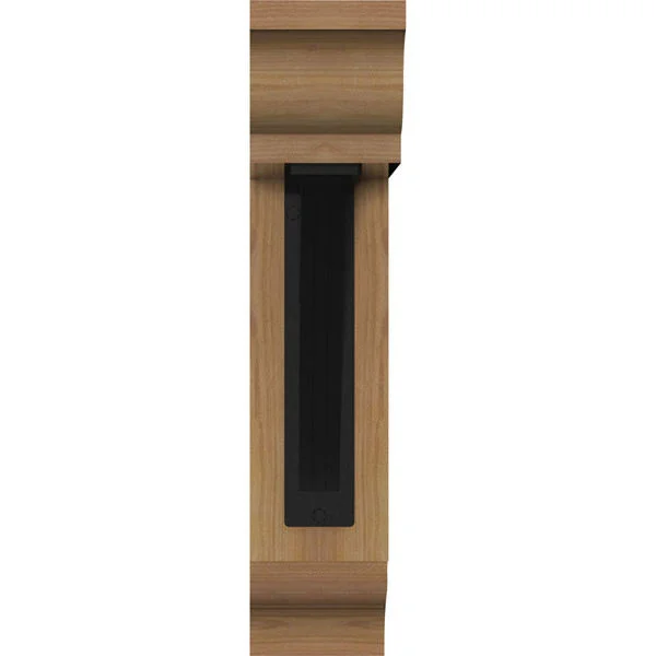 Ekena Millwork 3 1/2x22W x 15 1/2x22D x 18x22H Galveston Traditional Ironcrest Smooth BRACKET, Western Red Cedar (2x22W x 7 1/2x