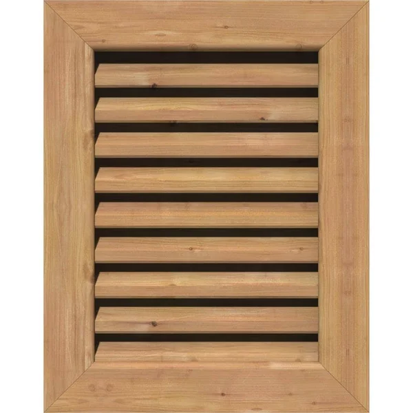 Ekena Millwork GVWVE12X2801SFUWR 12x22W x 28x22H Vertical Gable Vent (17x22W x 33x22H Frame Size): Unfinished, Functional, Smoot