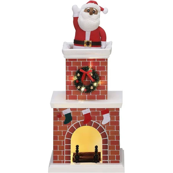 Mr. Christmas Santa's in Chimney - African American Decor