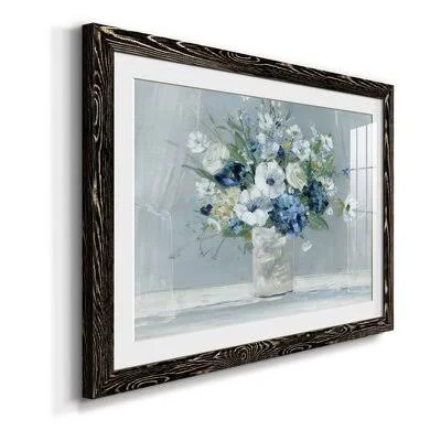 Be Happy Blue by J Paul - Picture Frame Painting Print on Paper Winston Porter Frame Color: Black, Size: 27.5'' H x 37.5'' W x 1