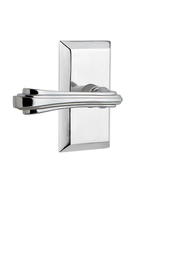 Nostalgic Warehouse Studio Plate Passage Fleur Lever in Bright Chrome