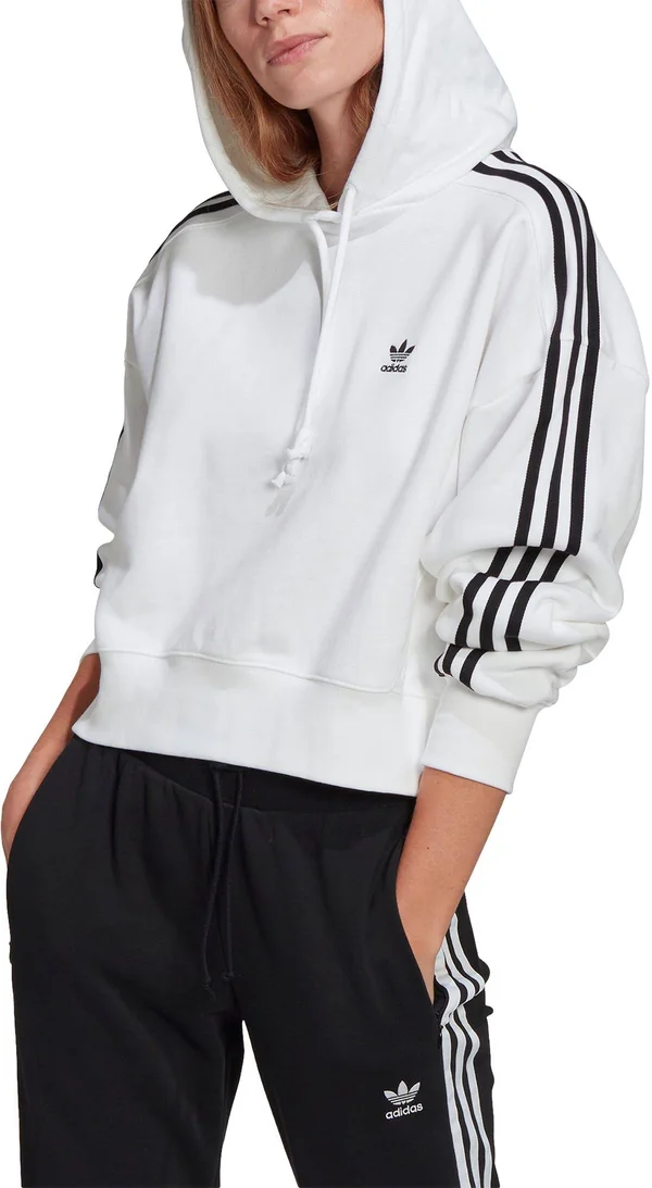 Adidas Originals Women's Short Hoodie - Large, White