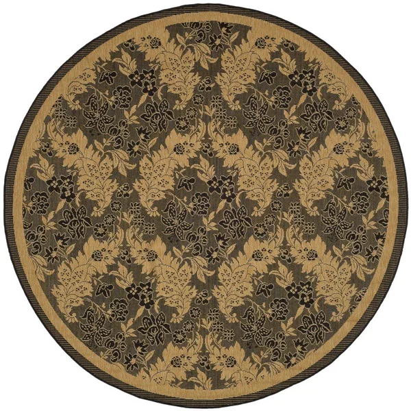 Safavieh Courtyard Area Rug CY6582 Black - Natural, 6& 7x22 x 6& 7x22 Round