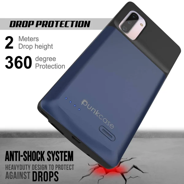 Punkcase PunkJuice Galaxy Note 10 Battery Case, 5200mAh Fast Charging Extended Power Bank w/Screen Protector, IntelSwitch, Sli