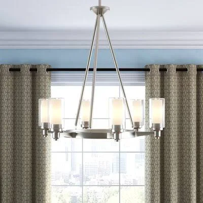 Latitude Run Styx 6-Light Shaded Chandelier - Finish: Brushed Nickel