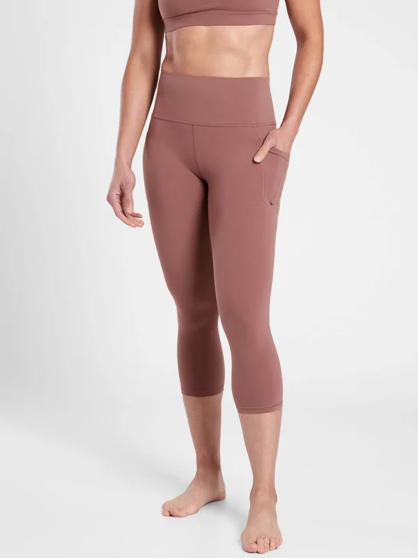Athleta Women's Salutation Stash Pocket II Capri Hearth Rose Tall Size L