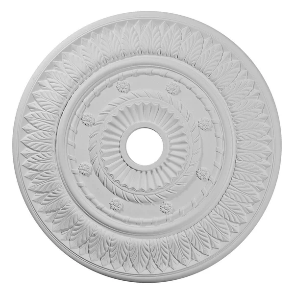 26 3/4x22OD x 3 5/8x22ID x 1 1/8x22P Leaf Ceiling Medallion (Fits Canopies Up to 3 5/8x22), Hand-Painted Athenian Green Crackle