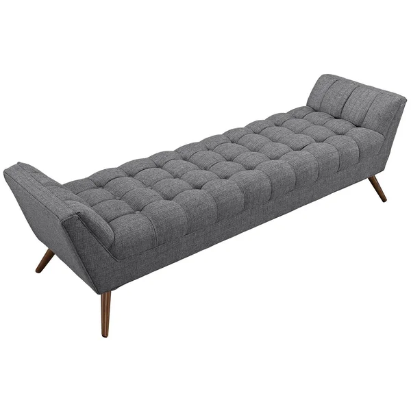 Modway Response Fabric Bench, Gray