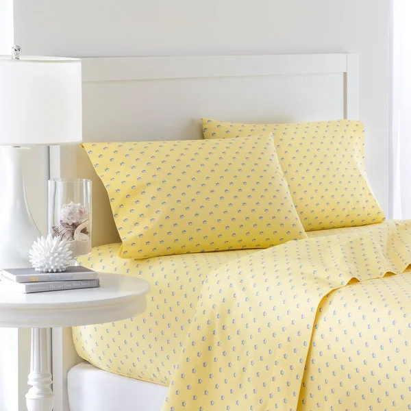 Southern Tide Printed Skipjack Cotton Sheet Set - Coral, Queen