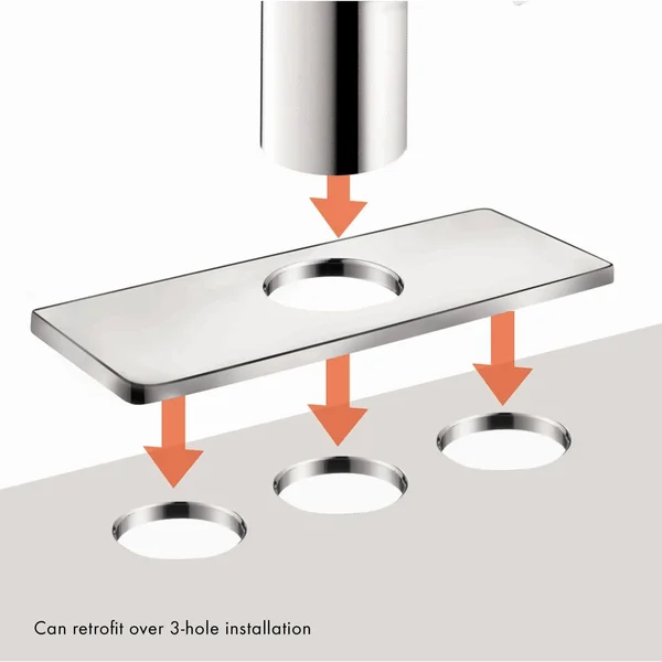 Hansgrohe Puravida Single Hole Bathroom Faucet - White, Chrome 15074401