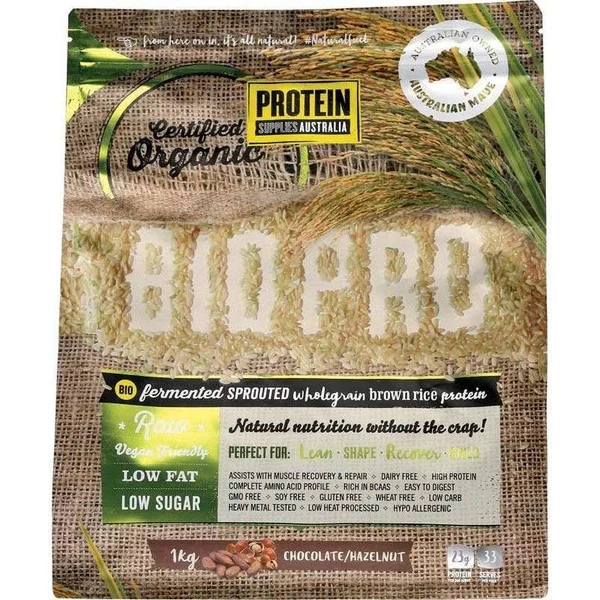 Protein Supplies Australia Biopro (Sprouted Brown Rice) Chocolate & Hazelnut 1kg