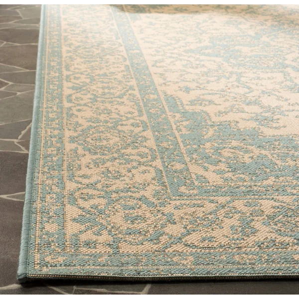 Safavieh LND137N-210 2 ft. 2 in. x 10 ft. Linden 100 Traditional Runner Rug Cream & Blue