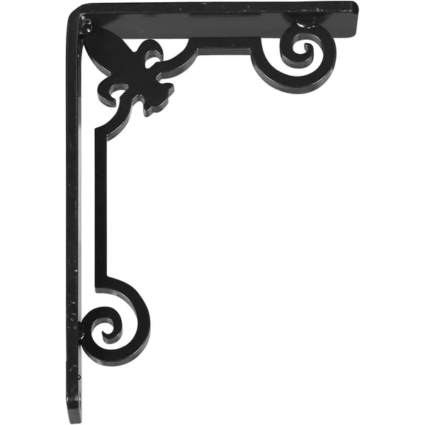 Fleur De Lis Wrought Iron Bracket Antiqued Brass 2x22W x 12x22D x 15x22H - (Triple Center Brace)