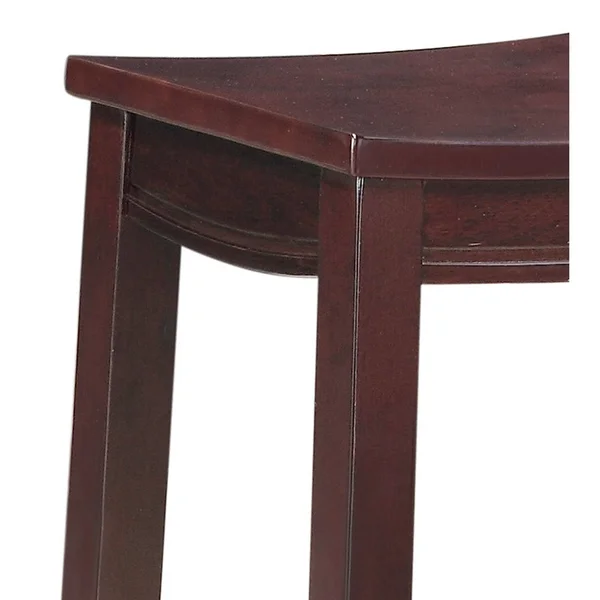 Traditional Style Wooden Counter Stool with Saddle SEAT - Brown