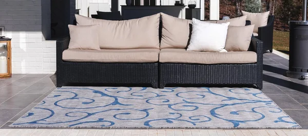 Unique Loom Outdoor Curl Rug, Light Gray (9& 0 x 12& 0)