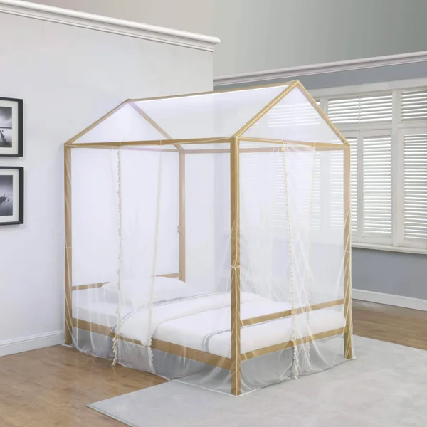 Coaster Altadena 305773T Twin Canopy Bed in Gold
