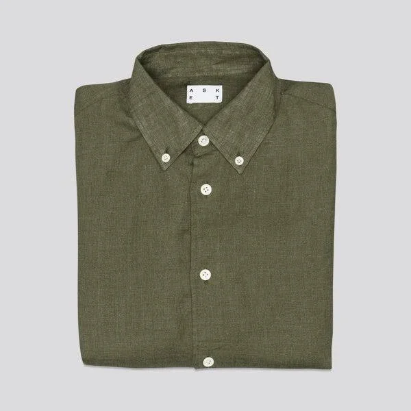 Linen Shirt Olive Mens - ASKET