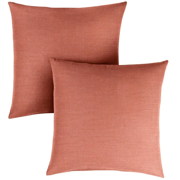 2pk 20x22 Sunbrella Outdoor Throw Pillows Coral