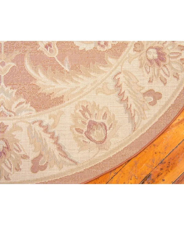 Unique Loom Hickory Voyage Rug (Brick Red - 6& x 6& Round)
