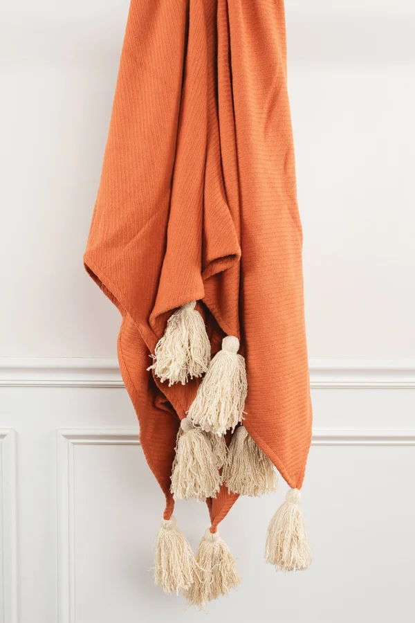 50x22x60x22 Solid Throw Orange - Rizzy Home