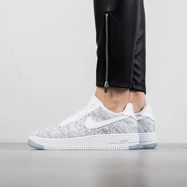 Nike Women's Af1 Flyknit Low Casual Shoe - White