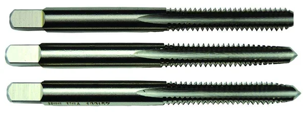 Morse Cutting Tools 38217 Metric Straight Flute Hand Tap Set, High-Speed Steel, Bright Finish, D5 Pitch Diameter Limit, 4 Flutes