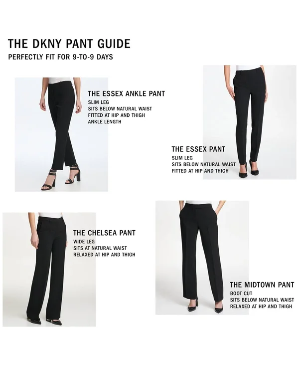 Dkny Essex Slim-Leg Pants - 8 - Black