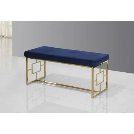 Mercer41 Cecily Metal Bench, Silver