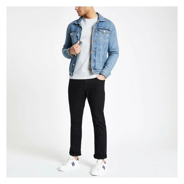 Mens River Island Black Slim Fit Seth Jeans - Black