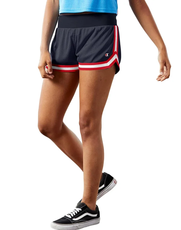 Champion Life Women's Mesh Notch Shorts Black Xs