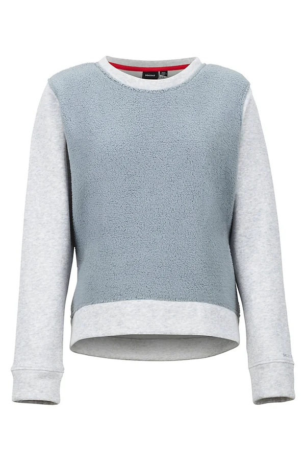 Marmot Women's Crew Neck Sherpa Sweatshirt - Xs - Grey Storm Heather