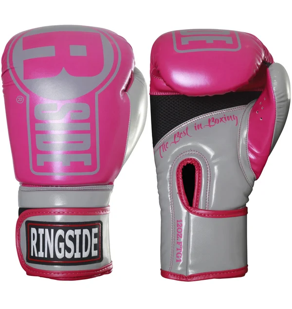 Ringside Apex Fitness Boxing Gloves - S/M, Pink/Grey