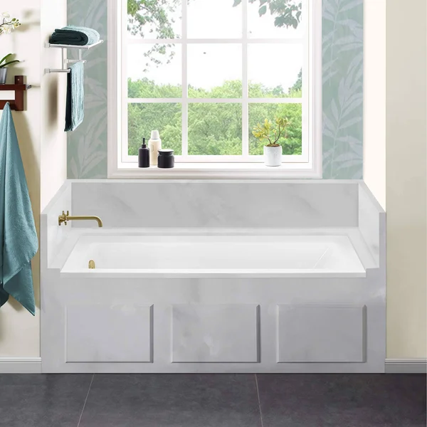 Swiss Madison Voltaire 32-in W x 60-in L Glossy White Acrylic Rectangular Left Drain Drop-In Soaking Bathtub, SM-DB563