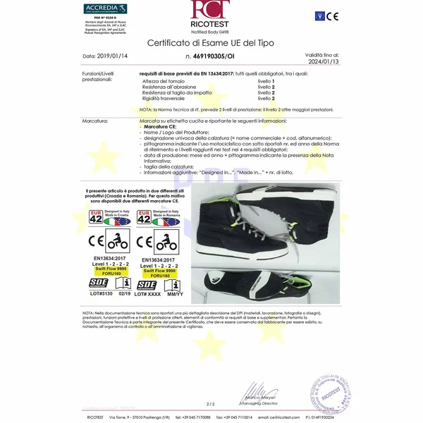 Forma Swift Flow Motorcycle Shoes - black-white, Size 38