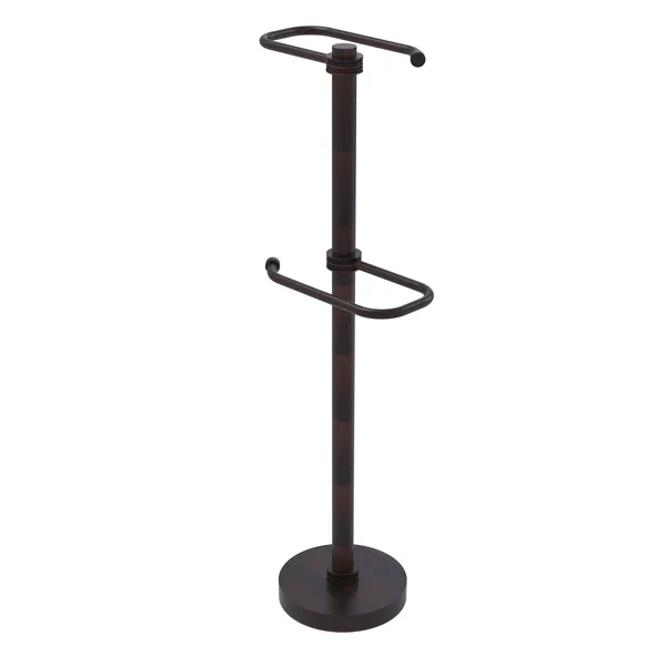 Allied Brass Free Standing Two Roll Toilet Tissue Stand - Venetian Bronze