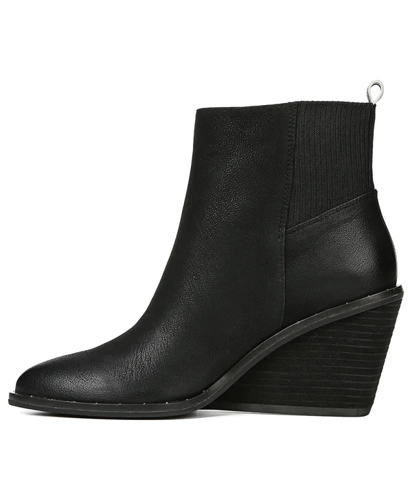 Women's Dr. Scholl&s Original Collection Mania Wedge Bootie Black Leather 6 M