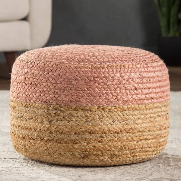 Jaipur Oliana Pouf - Taupe/Beige, 18x22x18x22x18x22