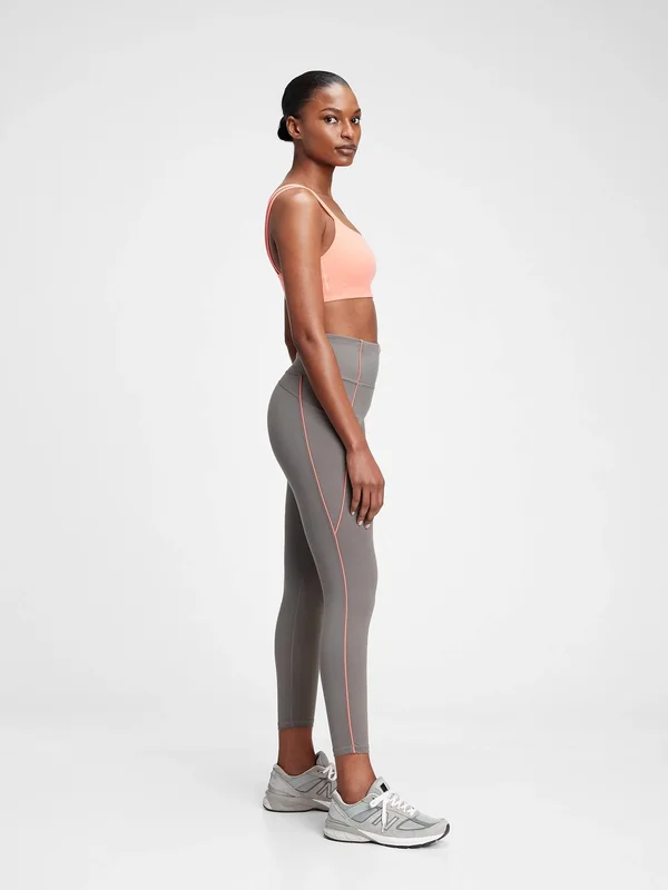 Gap Women's Gapfit High Rise Blackout Full Length Leggings Grey Area Size XL