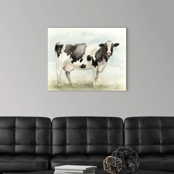 Watercolor Cow I, Large Solid-Faced Canvas Wall Art Print, Great Big Canvas